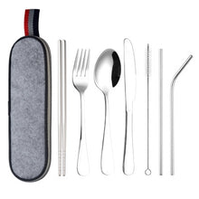 Load image into Gallery viewer, Stainless Steel Traveling Tableware Set For Kids In 7 Colors
