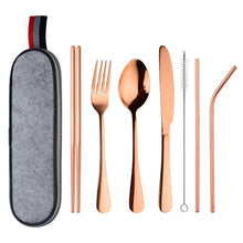 Load image into Gallery viewer, Stainless Steel Traveling Tableware Set For Kids In 7 Colors