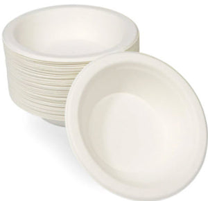50pcs White Bio-degradable Bowls & Moisture Control