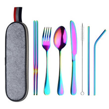 Load image into Gallery viewer, Stainless Steel Traveling Tableware Set For Kids In 7 Colors
