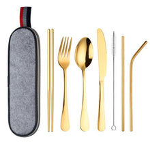 Load image into Gallery viewer, Stainless Steel Traveling Tableware Set For Kids In 7 Colors
