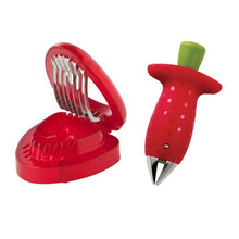 Load image into Gallery viewer, 2pc Strawberry Slicer &amp; Stem Remover
